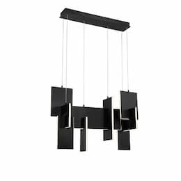 33-in 93W LED Chandelier, Dim, 120V, 5500 lm, 3000K, Black