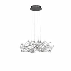 27-in 40W LED Chandelier, Dim, 2400 lm, 120V, 4000K, Dark Chrome