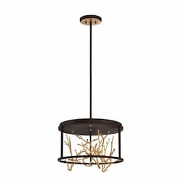 19-in 24W LED Chandelier, Dim, 1660 lm, 120V, 3000K, Bronze