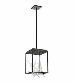 12.5-in 24W LED Chandelier, Dim, 1660 lm, 120V, 3000K, Black