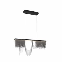 35.5-in 48W LED Chandelier, Dim, 2100 lm, 120V, 3000K, Black