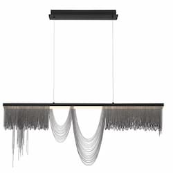 47-in 60W LED Chandelier, Dim, 2500 lm, 120V, 3000K, Black