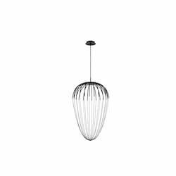 20-in 22.5W LED Pendant, Dim, 1000 lm, 120V, 3000K, Black