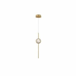 23-in 7W LED Pendant, Dim, 120V, 340 lm, 3000K, Brass