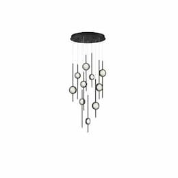 24-in 57W LED Chandelier, Dim, 120V, 2300 lm, 3000K, Black