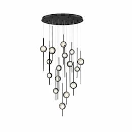 32-in 90W LED Chandeliers, Dim, 3800 lm, 120V 3500K, Black