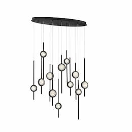 37.5-in 68W LED Chandeliers, Dim, 2750 lm, 120V 3500K, Black