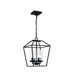 11-in 60W Bastille Outdoor Pendant, 4-Light, 120V, Satin Black