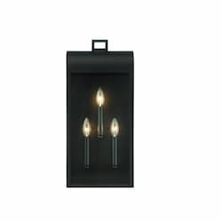 22.25-in 60W Outdoor Lantern, 3-Light, 120V, Satin Black