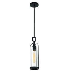 16-in 60W Pendant Light, Dimmable, 1-Light, 120V, Black