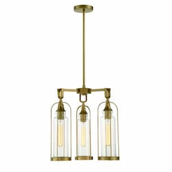 17-in 180W Chandelier, Dimmable, 3-Light, 120V, Gold