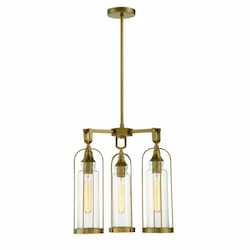 17-in 180W LED Chandelier, Dimmable, 3-Light, 120V, Gold