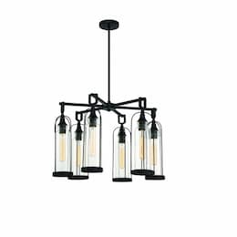 26-in 360W LED Chandelier, Dimmable, 6-Light, 120V, Black