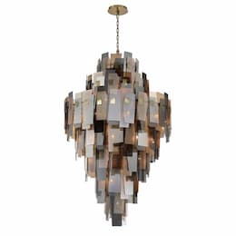 71-in 1560W Cocolina Chandelier, 39-Light, E12, 120V, Brass