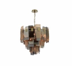 26-in 100W Cocolina Chandelier, 10-Light, E12, 120V, Brass