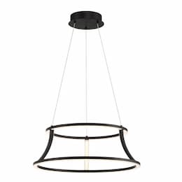 20-in 54W LED Chandelier, Dim, 120V, 1490 lm, 3000K, Black