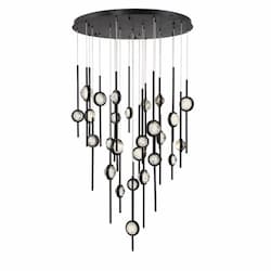 Eurofase 39-in 152W LED Chandelier, Dim, 120V, 5300 lm, 3500K, Black