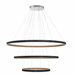 Eurofase 60-in 283W LED Chandelier, 3 Tier, Dim, 120v, 8920 lm, 3500K, Black