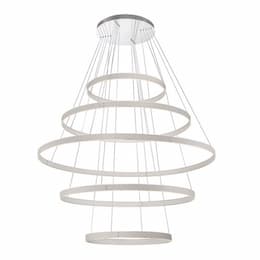 60-in 486W LED Chandelier, 3 Tier, Dim, 120v, 12460 lm, 3500K, Grey