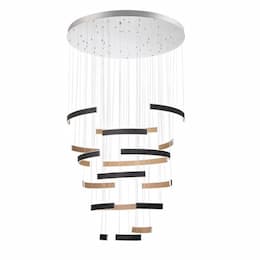 Eurofase 40-in 269W LED Chandelier, 3 Tier, Dim, 120v, 3510 lm, 3500K, Black