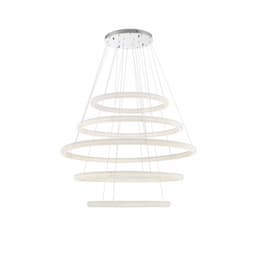 Eurofase 60-in 312W LED Chandelier, 6 Tier, Dim, 120V, 17100 lm, 3000K, Chrome