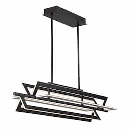 Eurofase 42-in 140W LED Chandelier, Dim, 120V, 940 lm, 3000K, Black 