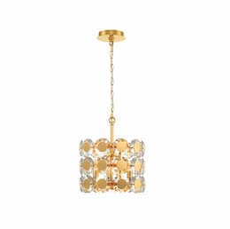 14-in 120W Perrene Chandelier, 3-Light, E12, 120V, Gold