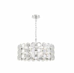 23-in 240W Perrene Chandelier, 6-Light, E12, 120V, Chrome