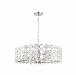 32-in 320W Perrene Chandelier, 8-Light, E12, 120V, Chrome