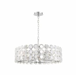 32-in 320W Perrene Chandelier, 8-Light, E12, 120V, Chrome