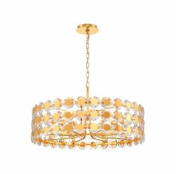 32-in 320W Perrene Chandelier, 8-Light, E12, 120V, Gold