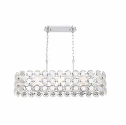 40-in 320W Perrene Chandelier, 8-Light, E12, 120V, Chrome