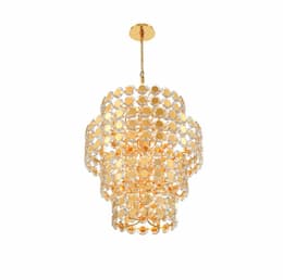 45-in 960W Perrene Chandelier, 24-Light, E12, 120V, Gold