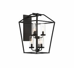 20-in 360W Bastille Lantern, 6-Light, E12, 120V, Black