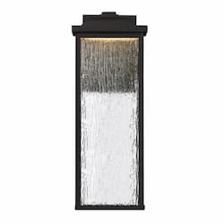 16-in 12W LED Outdoor Wall Sconce, Dim 120V, 500 lm, 3000K, Black