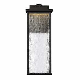 16-in 12W LED Outdoor Wall Sconce, Dim 120V, 500 lm, 3000K, Black