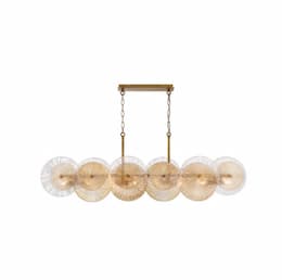 57-in 480W Sue-Anne Chandelier, 8-Light, E12, 120V, Matte Gold