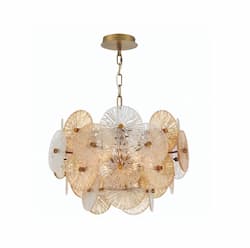 20-in 360W Sue-Anne Chandelier, 6-Light, E12, 120V, Matte Gold