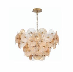 29-in 720W Sue-Anne Chandelier, 12-Light, E12, 120V, Matte Gold