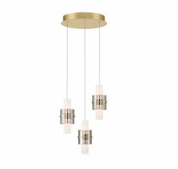 15-in 24W Rola LED Chandelier, 3-Light, 489 lm, 120V, 3000K, Gold