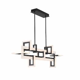 48-in 86W Inizio LED Chandelier, 3305 lm, 120V, 3000K, Black