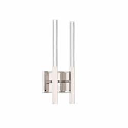 18-in 12W Benicio LED Wall Sconce, 2-Light, 120V, 3000K, Nickel