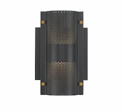 8-in 16W Westcliffe LED Wall Sconce, 2-Light, 120V, 3000K, Black/Gold