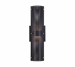 17-in 16W Westcliffe LED Wall Sconce, 2-Light, 120V, 3000K, Black/Gold