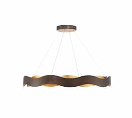 46-in 130W Vaughan LED Chandelier, 989 lm, 120V, 3000K, Bronze/Gold