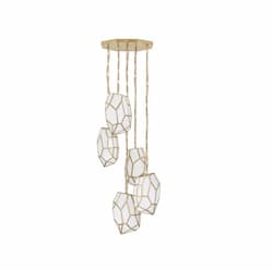 24-in 300W Heera Chandelier, 5-Light, E26, 120V, Gold