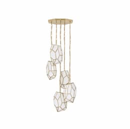 24-in 300W Heera Chandelier, 5-Light, E26, 120V, Gold