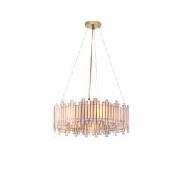 37-in 320W Birla Chandelier, 8-Light, E26, 120V, Antique Brass