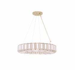 37-in 480W Belmont Chandelier, 12-Light, E26, 120V, Antique Brass