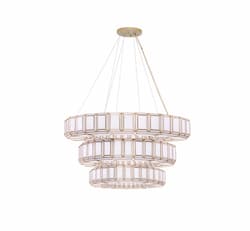 36-in 1440W Belmont Chandelier, 36-Light, E26, 120V, Antique Brass